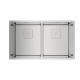 Fregadero tripe instalacion TEKA FLEXLINEA RS15 2C 740 3œ SQ C/REB SF. 115030009, Dos cubetas, Inoxidable